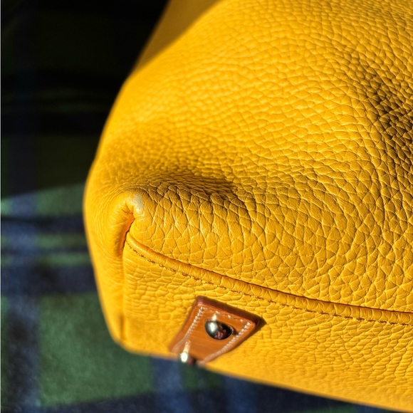 Yellow Leather Dooney & Bourke Hobo Shoulder Bag - Picture 3 of 7